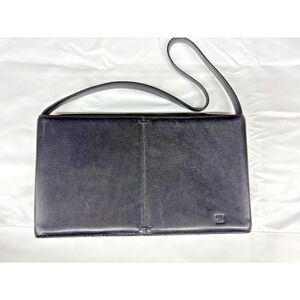 DKNY City Black Leather Shoulder Bag Minimalist Crossbody Handbag